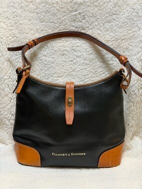 Dooney & Bourke Fairview Claremont Crossbody Bucket Bag Black and Brown Leather